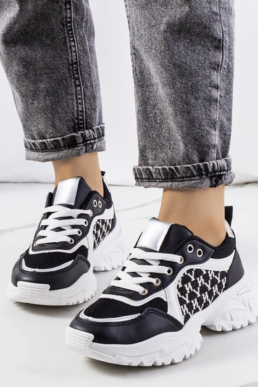 Schwarz-weiße Florival Damen-Sneaker Schwarz-weiße Florival Damen-Sneaker