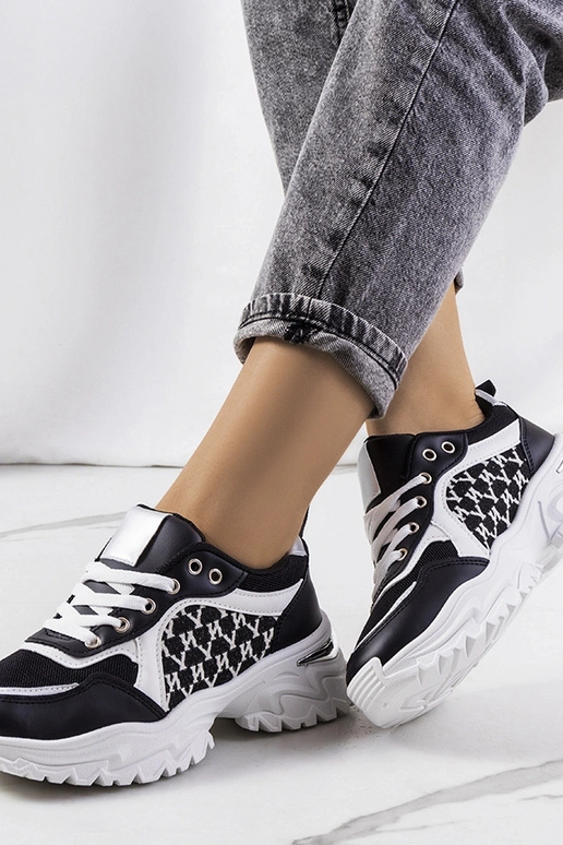 Schwarz-weiße Florival Damen-Sneaker Schwarz-weiße Florival Damen-Sneaker