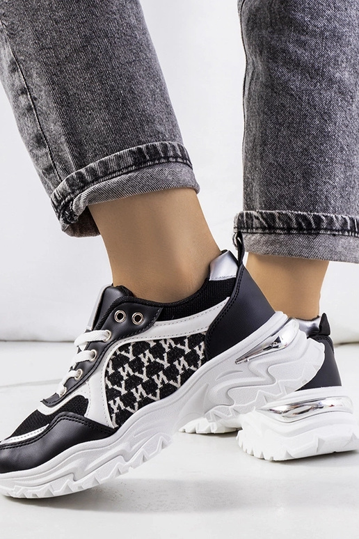 Schwarz-weiße Florival Damen-Sneaker Schwarz-weiße Florival Damen-Sneaker