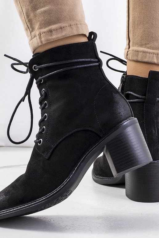 Sorte Sanlow-ankelstøvler med snøre i...