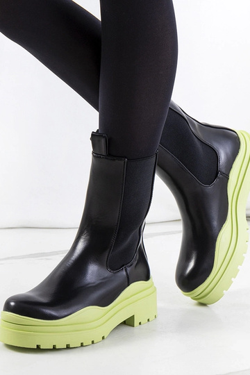 Bottines noires à semelle verte Nester