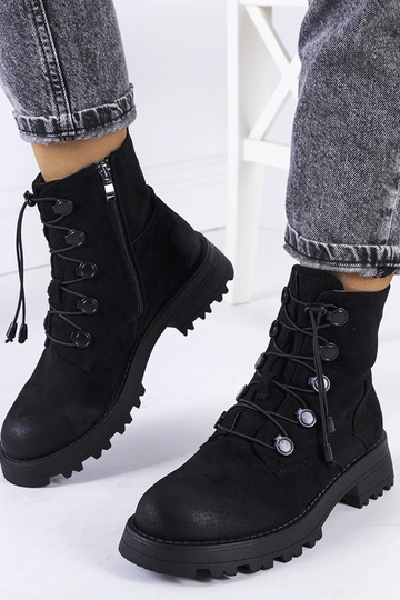 Zwarte schoenen van kunstsuède Cesterfield 2