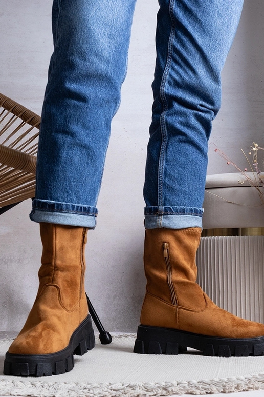 Bottes à plateforme marron Conco