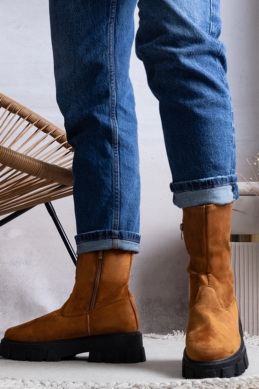 Bottes à plateforme marron Conco