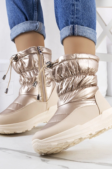Goldene Winterstiefel mit Reißverschluss, „Houle" 2