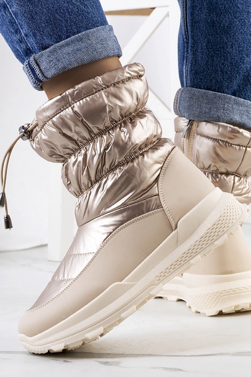 Goldene Winterstiefel mit...