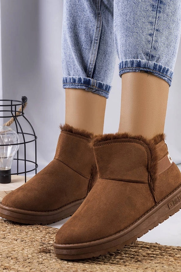 Bottes de neige marron avec...