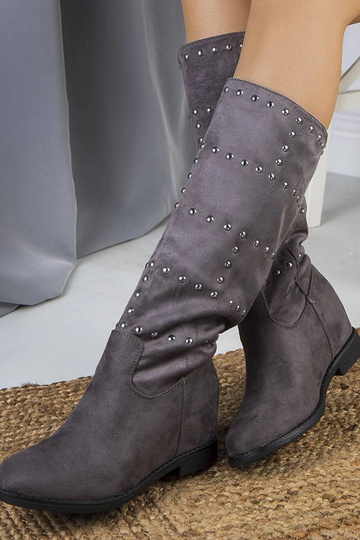 Grijze hoge laarzen op... 2