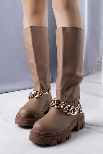 Bottes isolées marron Cumia