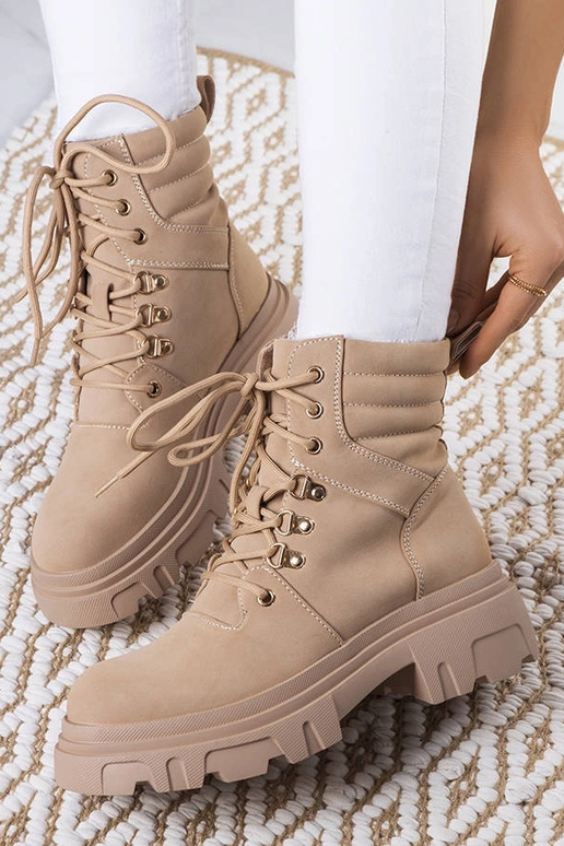 Bottines beiges à semelle massive Lyric