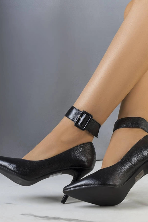 Schwarze, metallische Janin-Pumps Schwarze, metallische Janin-Pumps