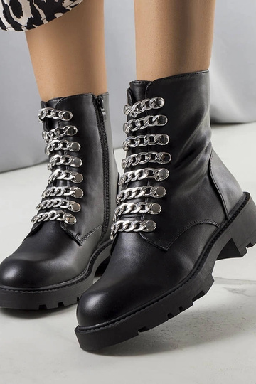 Schwarze Sylas-Kettenstiefel