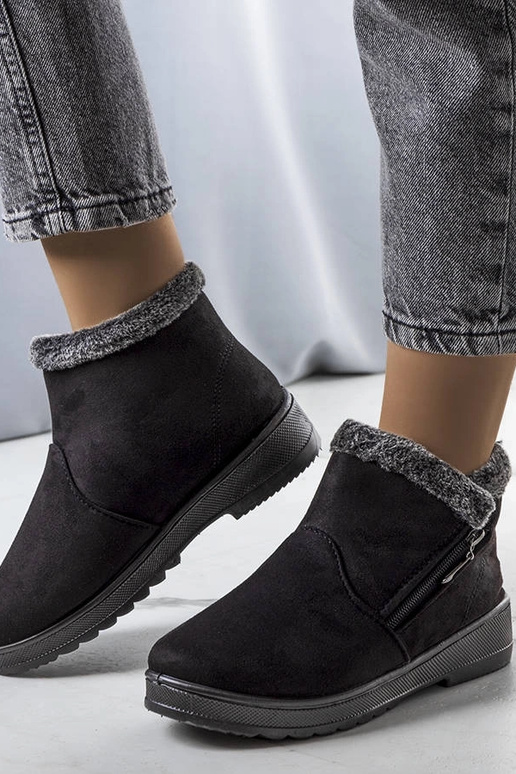 Bottes de neige isolées noires avec...