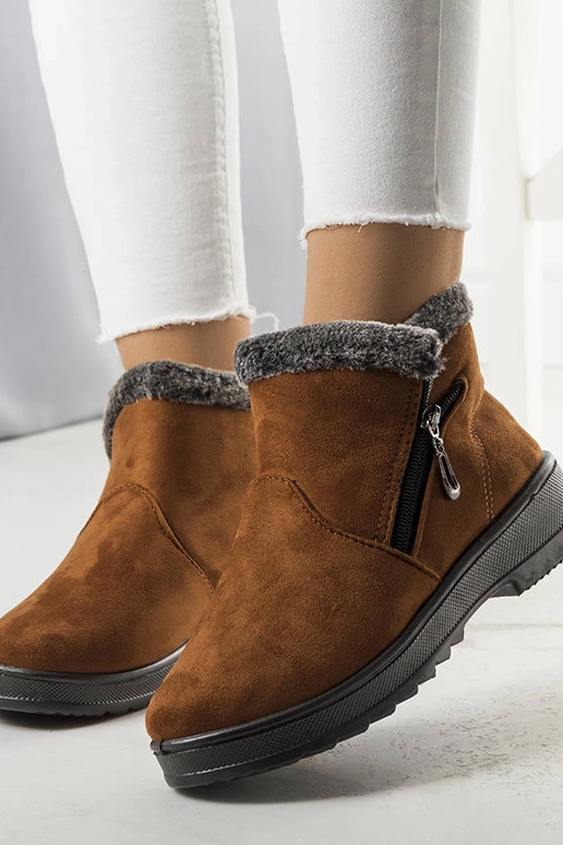 Bottes de neige isolées Camel avec...