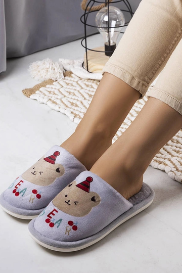 Grå bløde Bear hjemmesko