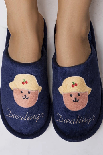 Marineblå bløde hjemmesko... 2