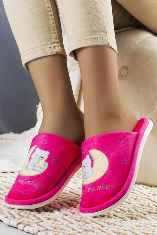 Chaussons arc-en-ciel doux rose fluo