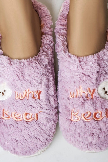 Chaussons doux violets Pourquoi Bear 2