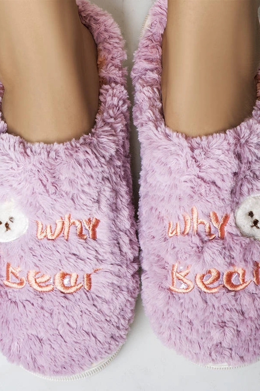 Chaussons doux violets Pourquoi Bear