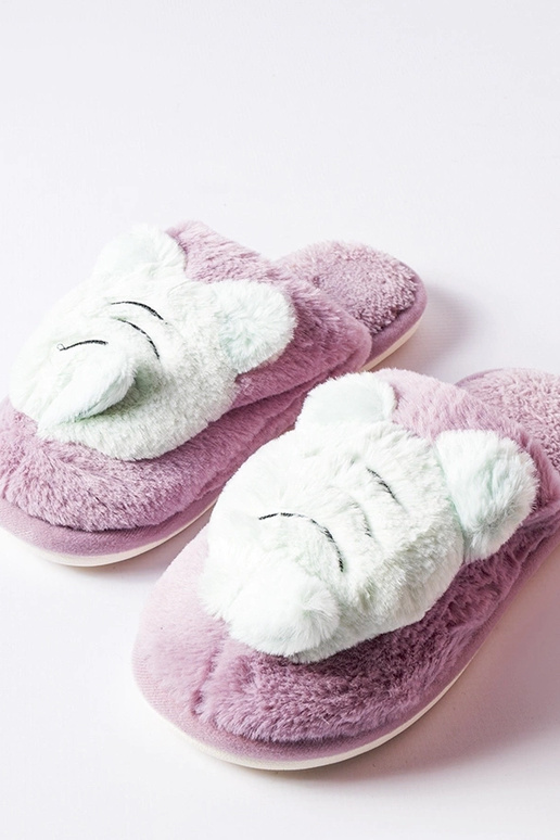 Chaussons souples violets et verts de...