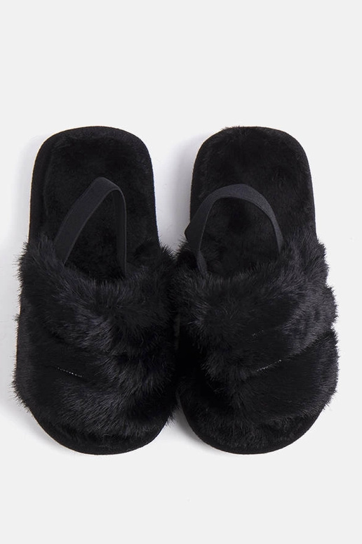 Leilanas schwarze elastische Hausschuhe