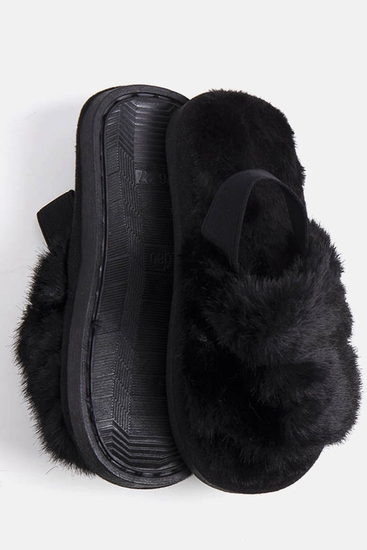 Leilanas schwarze elastische Hausschuhe