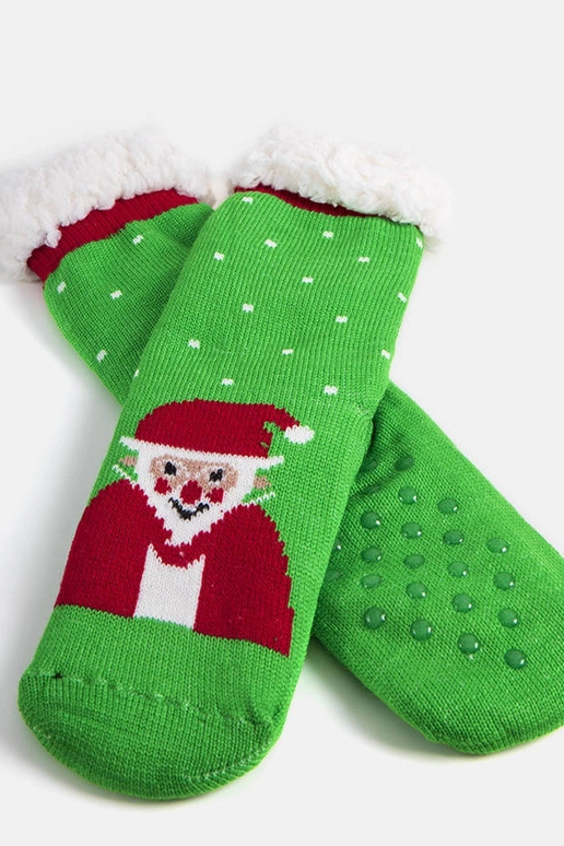 Groene winter sokken met de Kerstman,...