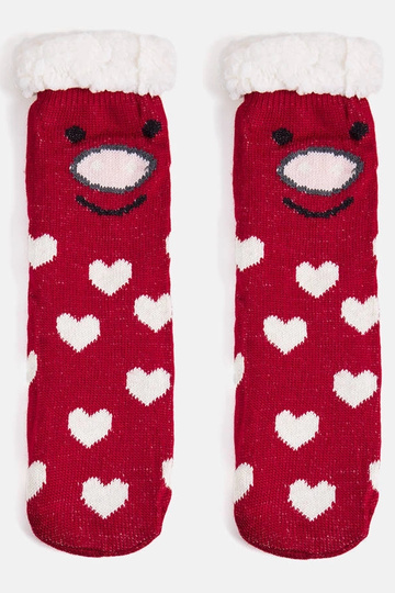 Chaussettes rouges avec peau de mouton Lotis