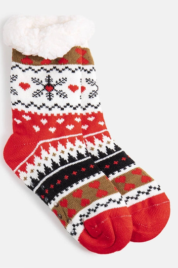 Oranje winter sokken met...