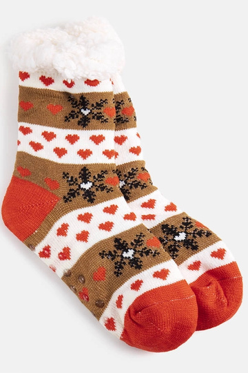 Chaussettes d'hiver Grondi marron et orange