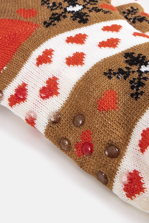 Braune und orange Wintersocken von... Braune und orange Wintersocken von...