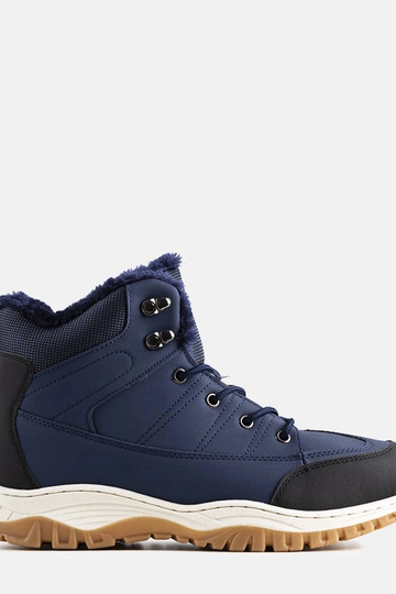 Isolierte Violette-Stiefel in Marineblau