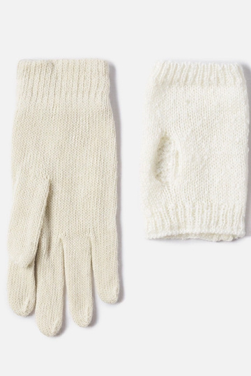 Gants mitaines Dakota blancs 2