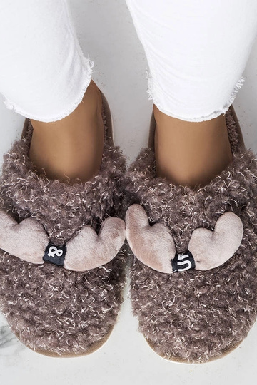 Braune Hausschuhe mit Fell... 2