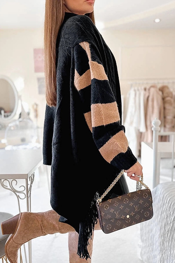 Schwarzer Fransenschal June 2