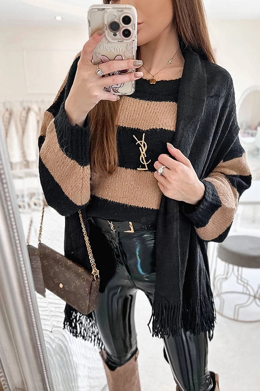 Châle à franges noires June