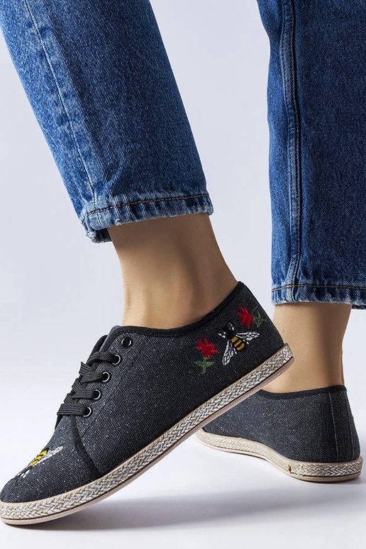 Espadrilles noires pailletées Malia Espadrilles noires pailletées Malia