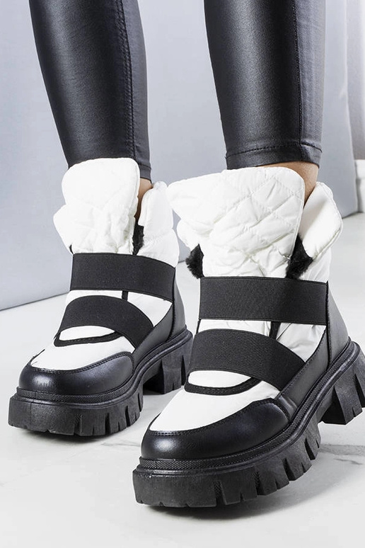 Bottes d'hiver blanches à enfiler, «...