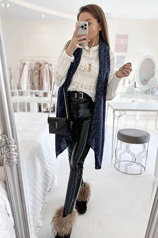 Khalil marineblåt polkaprikkede tørklæde Khalil marineblåt polkaprikkede tørklæde