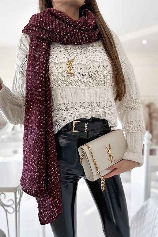 Écharpe à pois bordeaux Khalil