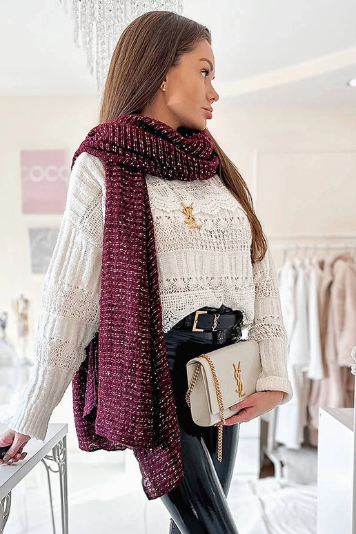 Khalil – Burgunderroter Schal mit... Khalil – Burgunderroter Schal mit...