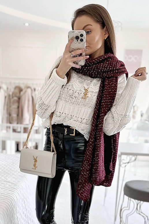 Écharpe à pois bordeaux Khalil