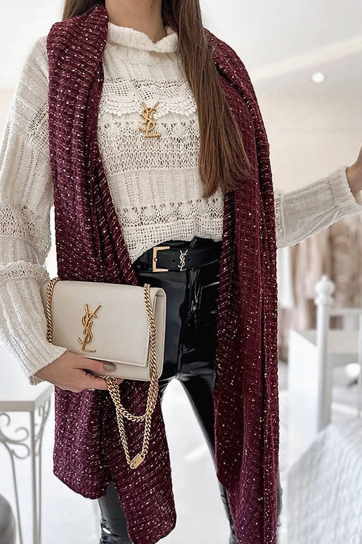 Écharpe à pois bordeaux Khalil