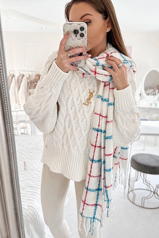 Écharpe à carreaux blanche Rachael Écharpe à carreaux blanche Rachael