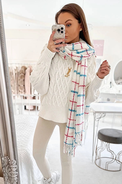 Écharpe à carreaux blanche Rachael Écharpe à carreaux blanche Rachael