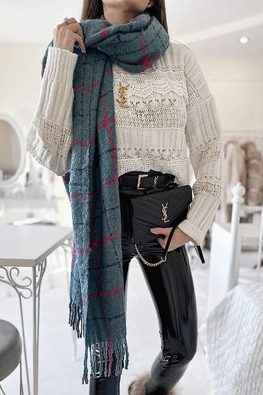 Rachael Blau karierter Schal Rachael Blau karierter Schal