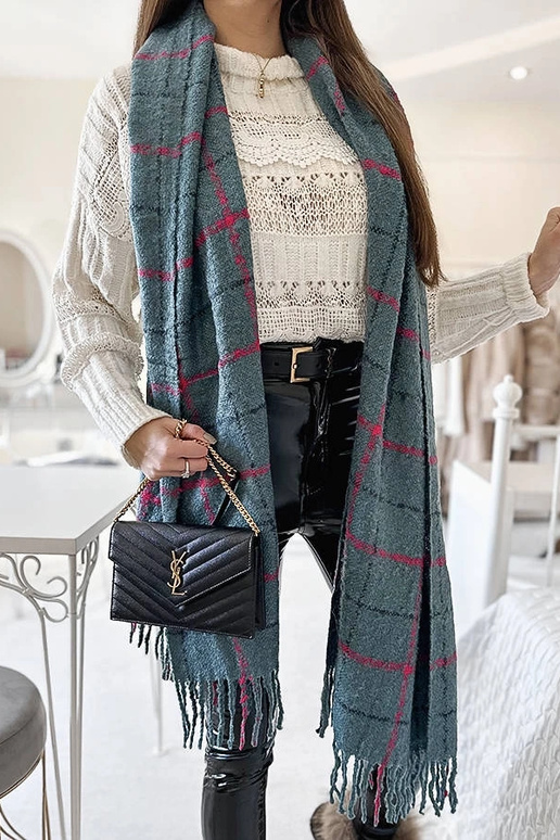 Rachael blå plaid tørklæde Rachael blå plaid tørklæde