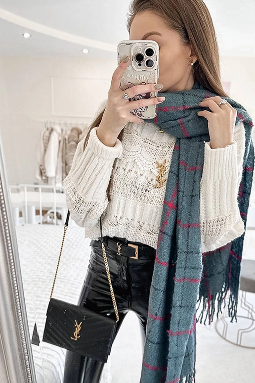 Rachael blå plaid tørklæde Rachael blå plaid tørklæde