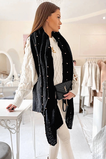 Yvonne Black Beaded sjal