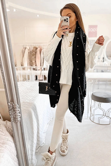 Yvonne Black Beaded sjal 2